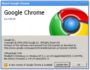 google chrome update history